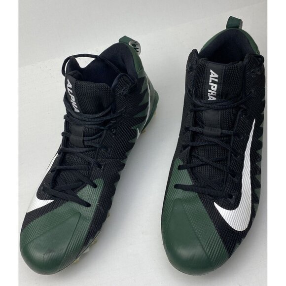 nike alpha menace mens size 13.5 mid cleat green / white - Picture 2 of 12